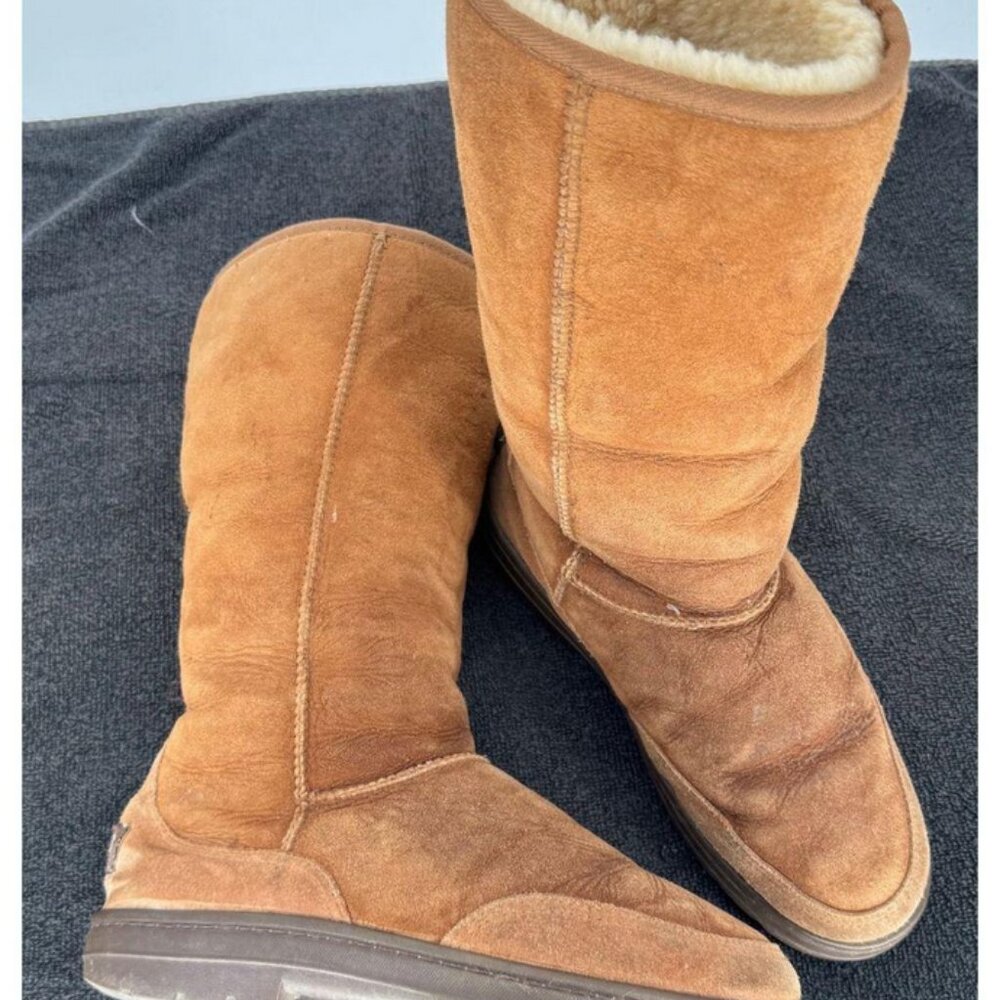 UGG Women’s Vintage Ultra Tall Chestnut Wool Sheepskin Winter Boots Size 6 - Picture 1 of 8